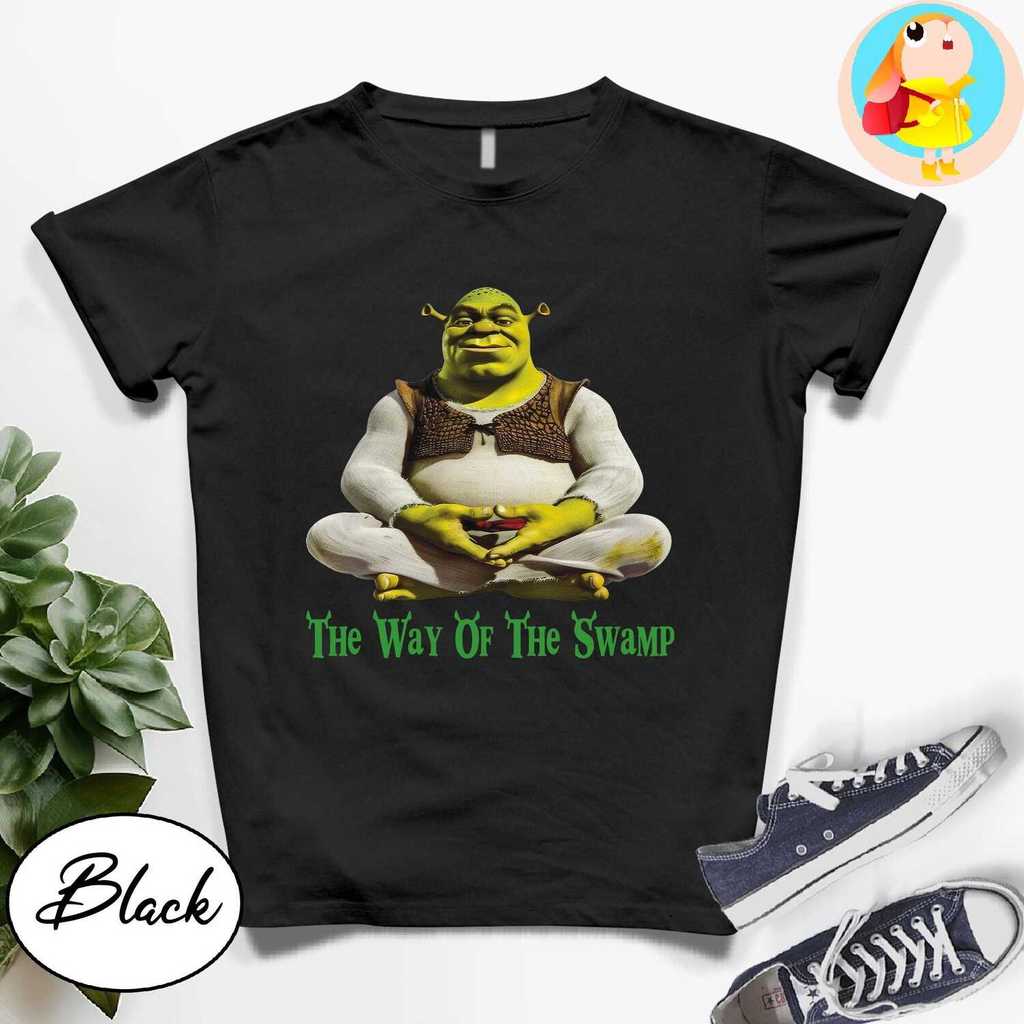 Shrek สมาธิเสื้อยืด - Way Of The 100% Cotton Swamp ตลก Zen Tee Unisex การ์ตูนเสื้อสําหรับแฟนๆ & Meme