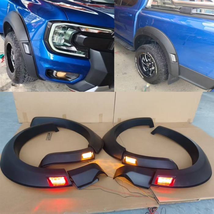 LED Fender Flares Car Wheel Arch Eyebrow Mudguards For Ford Ranger T9 Wildtrak Sport Limited XLT XL