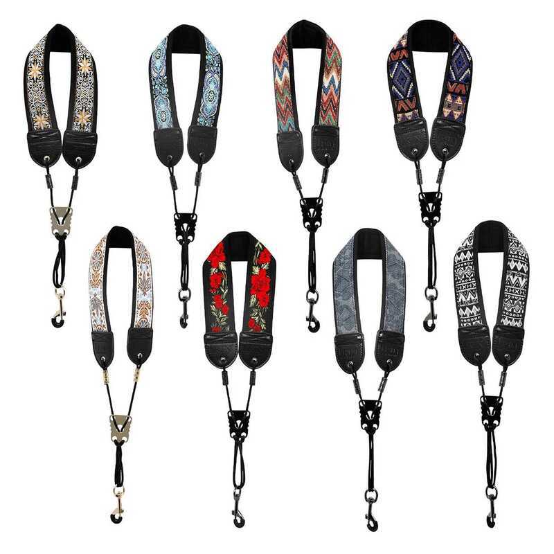 C IRIN Saxophone Neck Strap Soprano Alto Tenor Sax Universal Adjustable Strap Embroidered Neck Stra