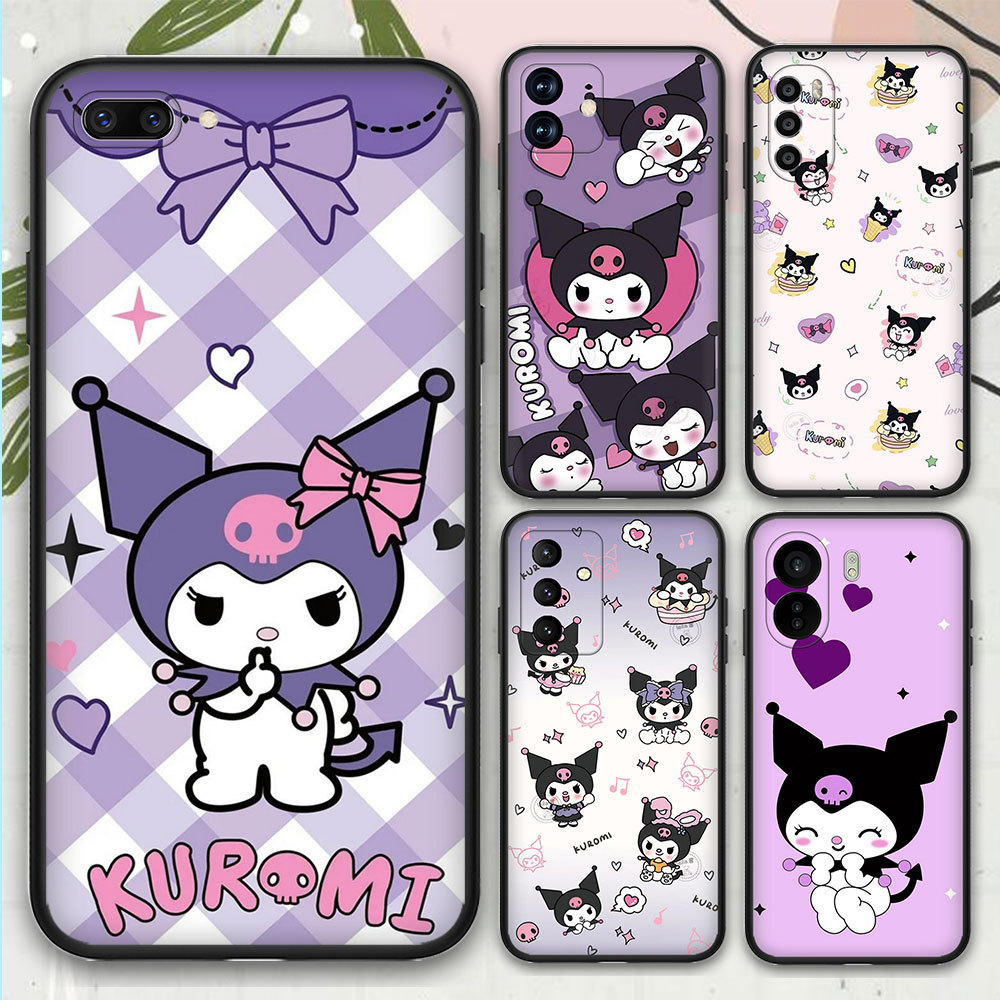 Redmi 12 12C 12R 11a K60 K60Pro K70 K70Pro 28YY kuromi ซิลิโคนอ่อนนุ่มฝาครอบ TPU สีดํา