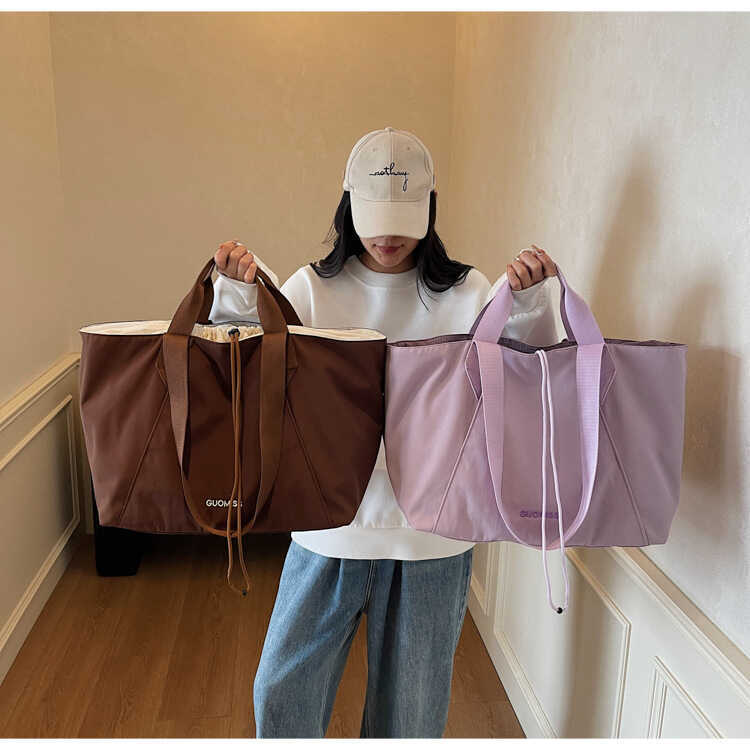 ความจุขนาดใหญ่กระเป๋ายิมกีฬา All-Match Drawstring Commuter Messenger Bag Outing Leisure Travel Messe