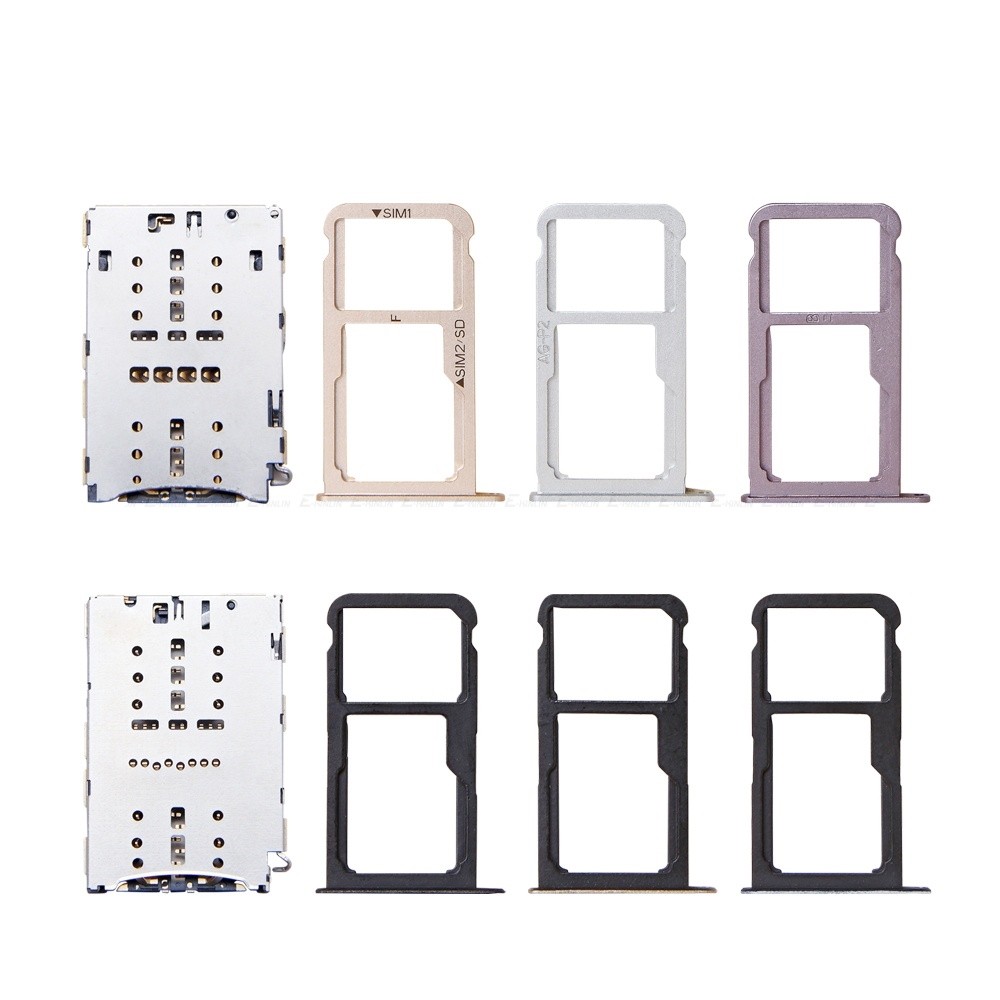 Micro SD / ซิมการ์ดถาดซ็อกเก็ตอะแดปเตอร์สําหรับ HuaWei P9 P8 Lite 2017 2016 ผู้ถือขั้วต่อ Slot Reade