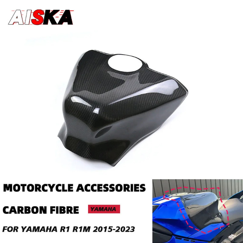 3K Carbon Fiber Tank Cover Guard Protector Fairing Kit Motorcycle Accessories For YAMAHA R1 R1M 201