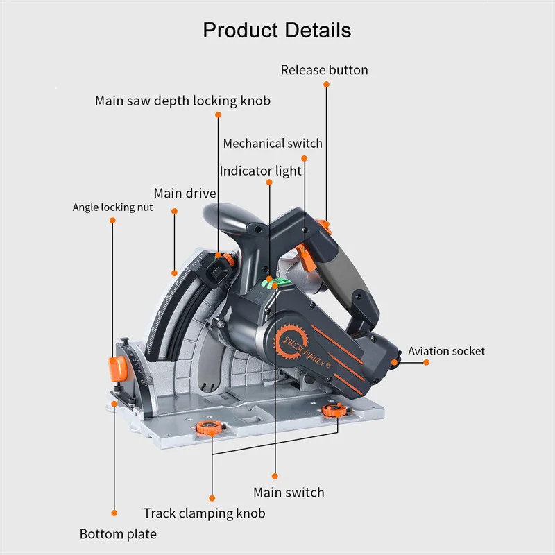 Woodworking Track Saw Brushless Motor Cutting Machine Circular Flip Panel Saw Brushless Track Saw P