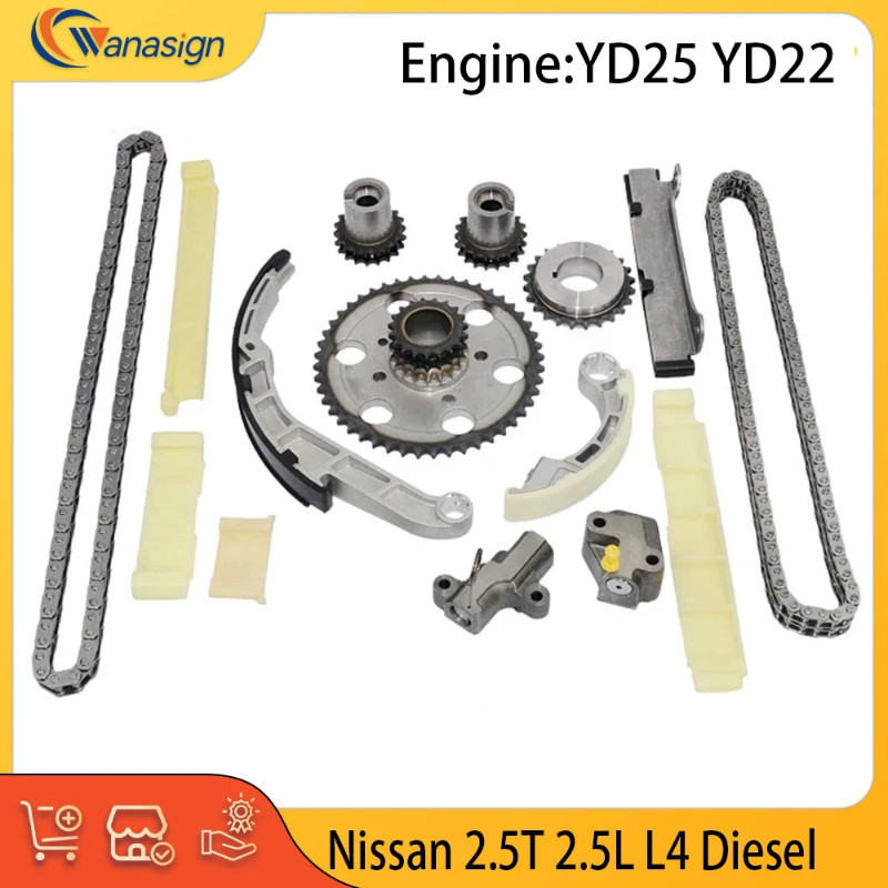 Engine YD22 YD25 Timing Chain Kit Fit 2.5 T L L4 Diesel For Nissan AD Almera Bassara Hardbody King