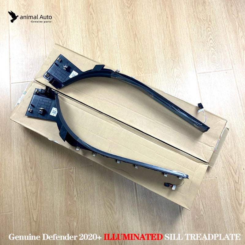 Genuine Defender 2020+ ILLUMINATED SILL TREADPLATE, EBONY Scuff Plate for Land Rover L663 (110/130)
