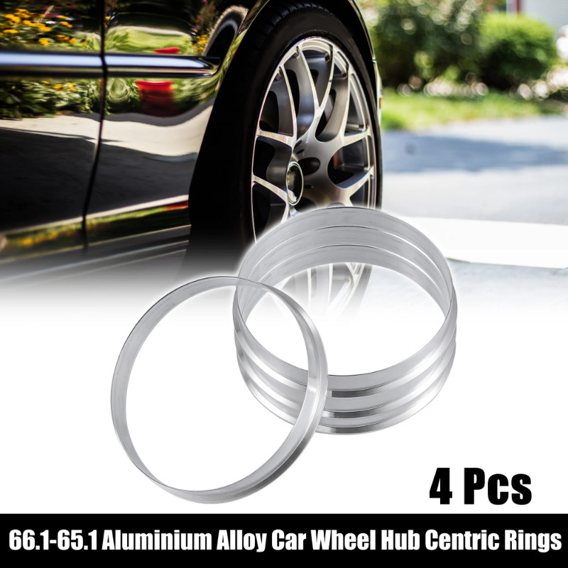 UXCELL 4pcs Aluminum Alloy Car Auto Hub Centric Rings Wheel Bore Center Spacer Replacement Silver O