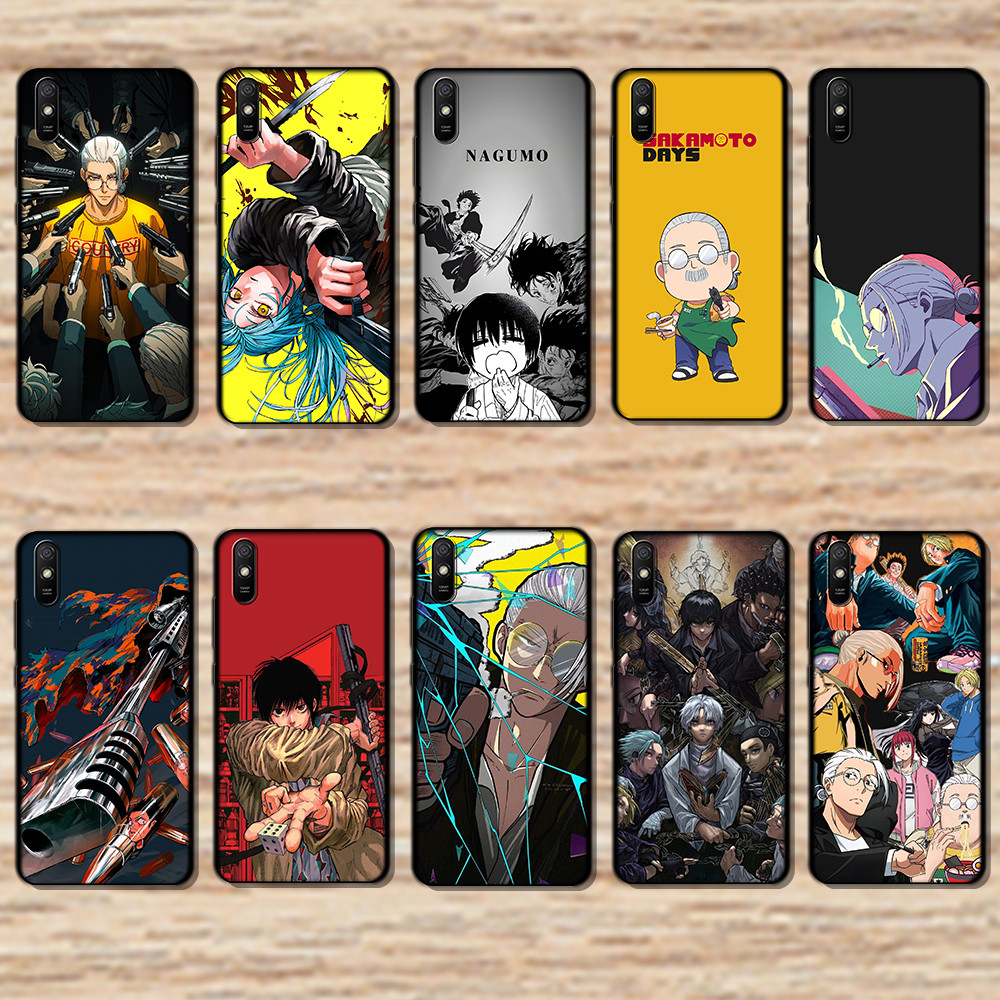 สําหรับ Xiaomi Redmi 6A 7A 8A 7 8 9 9A 9i 9C G10 SAKAMOTO DAYS สีดําขอบเคสโทรศัพท์ TPU | ยืดหยุ่น กั