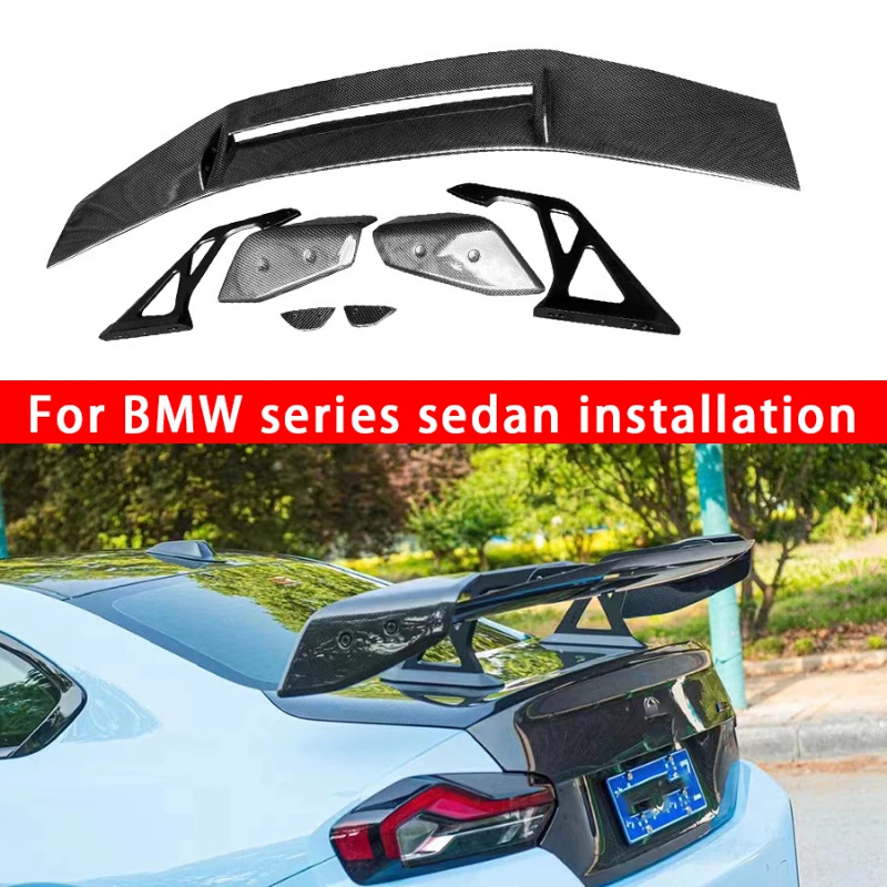 For BMW M3 M4 F80 F82 F82 F83 G80 G82 Carbon Fiber Tail fins Rear Trunk Spoiler Guide Wing Rear Win