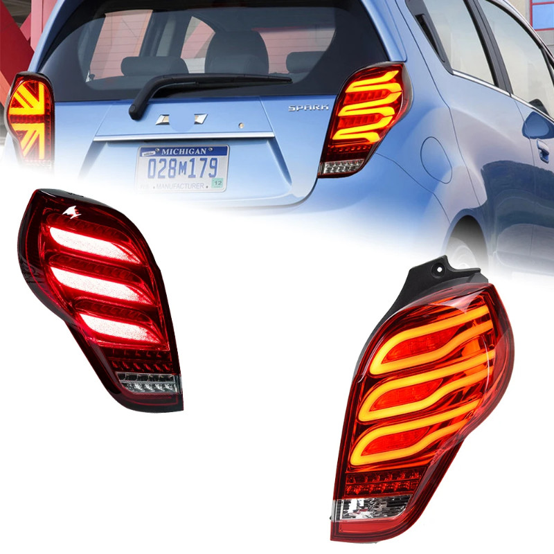Car Styling Tail Light for Spark Tail Lights 2012-2018 New Spark LED Tail Lamp DRL Signal Brake Rev