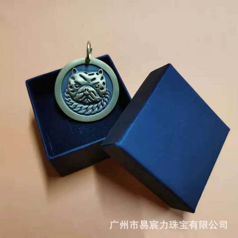 แท็กสุนัขทองเหลือง Bull Dog Dog Tag Pure Copper Embossed Dog Tag Identity Tag.....