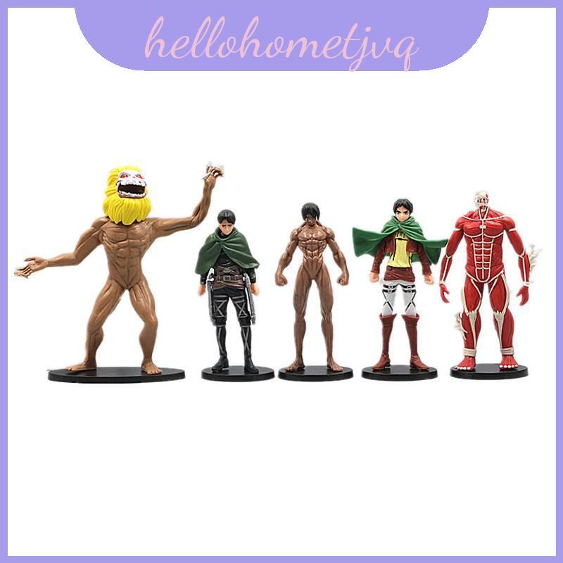 Attack On Captivating Titan รูปปั้นพลาสติกรวม Eren Mikasa Levi และ Beast Titan ของเล่นทนทานสะสม