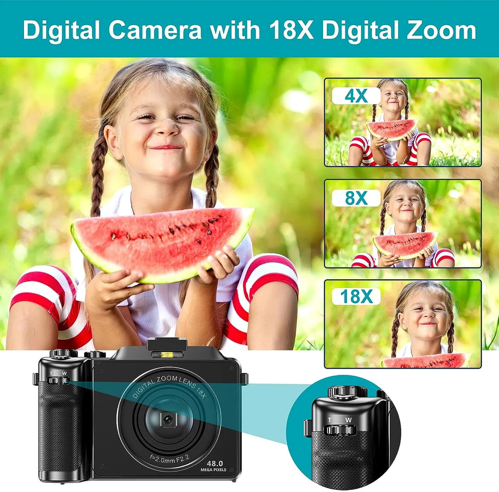 4K 48MP Digital Photography Camera WIFI Webcam Vintage Vlog Video Recorder Zoom สําหรับ Tiktok YouTu