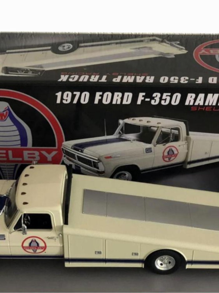 Out of Print Model ACME 1/18 Ford F-350 1970 Ramp Truck Ford F350 Slope Trailer Model