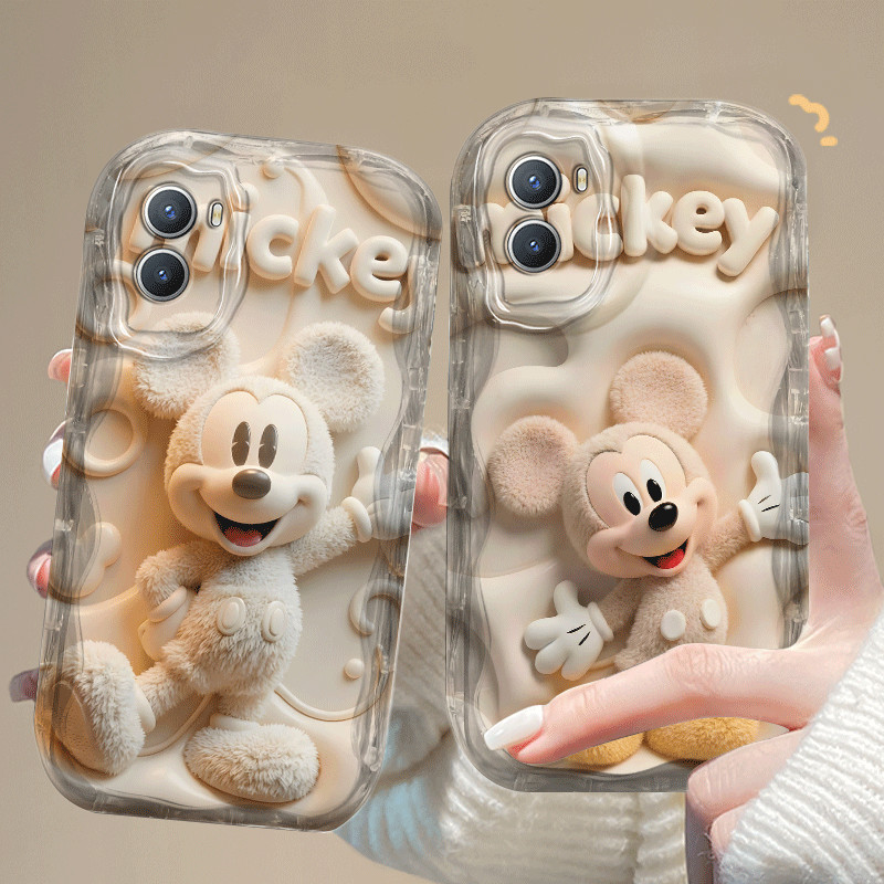 สําหรับOPPO A57 A77S A76 A36 A77 A74 A95 Narzo 50 45Gน่ารักน่ารักMickeyการ์ตูน 2Dซิลิโคนนุ่มTPUกันกร