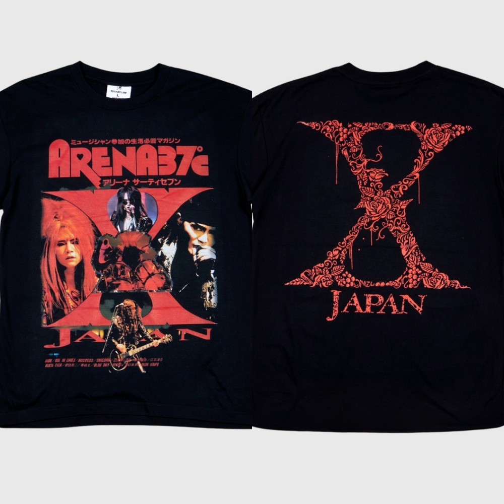 เสื้อยืดสีดำ Rocket Lab Black X-Japan Arena37° ผ้าฝ้ายคุณภาพดี จากสหรัฐอเมริกา พิมพ์ลายละเอียดคมชัด 