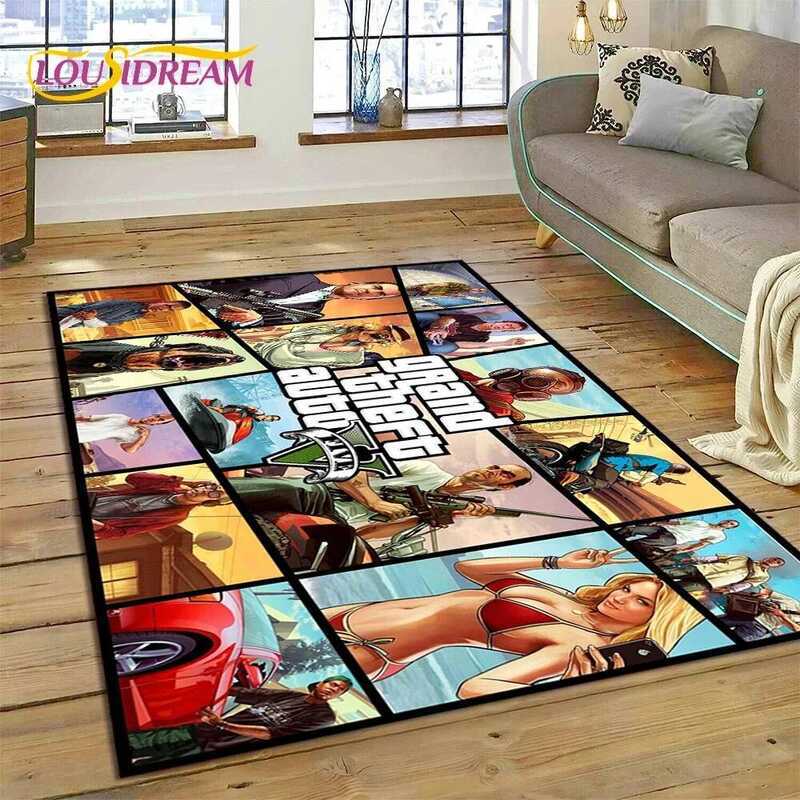 C 3D GTA Game Grand Theft Auto Gamer Carpet Rug For Bedroom Living Room Home Sofa Decoration,Childr