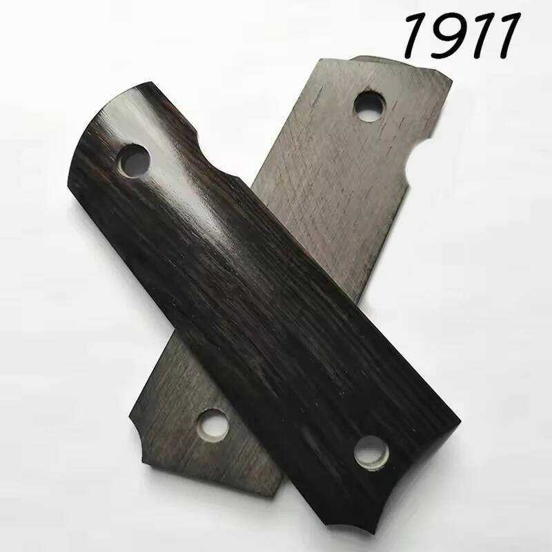 1 คู่ 1911 Gun Grips แอฟริกัน Ebony Handle Grips Patch Custom Grips CNC Gun Handle Grips