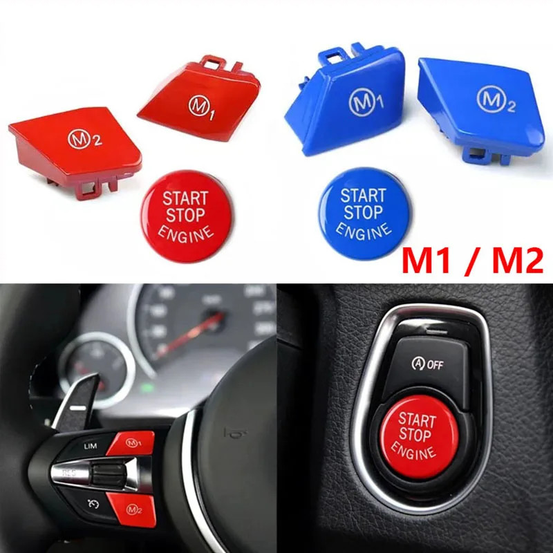 Car Steering Wheel M1 M2 Mode Button With Start Engine Switch Button For BMW M3 M4 M5 M6 X5M X6M F1