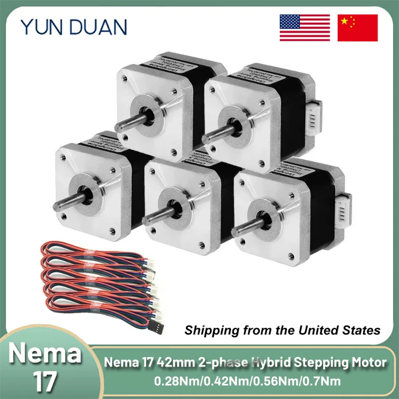 Nema 17 42mm 2PH Hybrid Open-loop Stepping Motor 34/40/48/60mm 0.28/0.42/0.56/7Nm for DIY 3D Printe