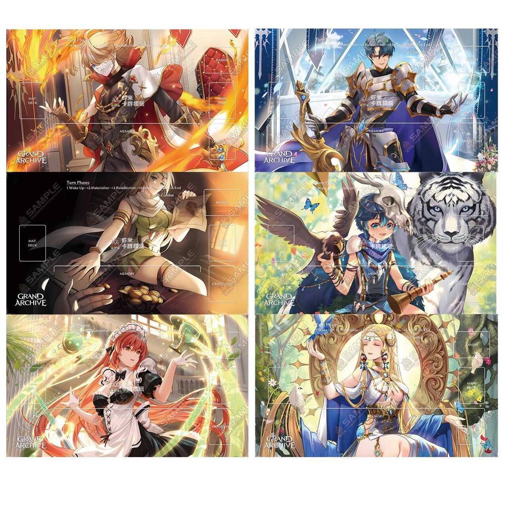 600×350 มม.อะนิเมะ Grand Archive Series ผู้เล่นเดี่ยว Battle Custom Playmat AllenBeast Beckoner 2mmStitched Edge Board เกม Mat ของเล่น