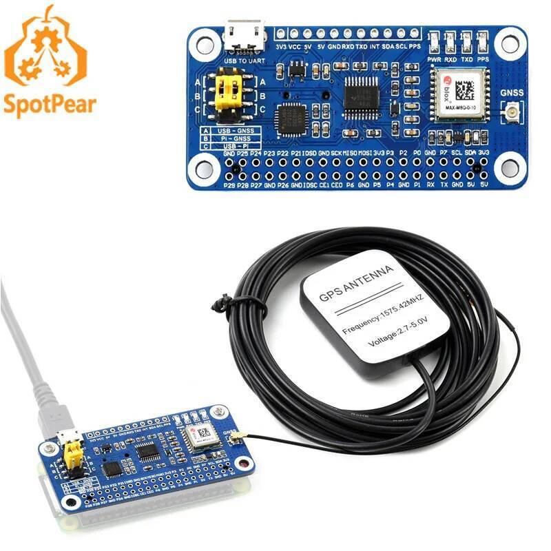MAX-M8Q GNSS HAT GNSS โมดูลสําหรับ Raspberry Pi