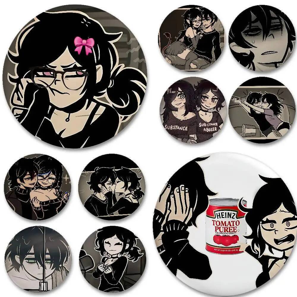 เข็มกลัด The Coffin Of Andy และ Leyley-S - Soft Button Pin สีสดใส พร้อมลายพิมพ์ เป็นของขวัญสำหรับเพื