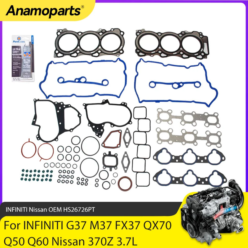 Engine Parts Head Gasket Set Fits 3.7 L VQ37VHR For Infiniti EX37 FX37 G37 M37 Q40 Q50 Q60 Nissan 3