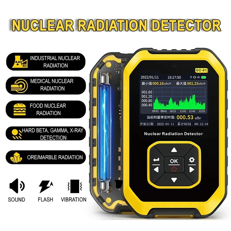 GC-01 Geiger Counter Nuclear Radiation Detector X-ray γ-ray β-ray Radioactivity Detector Personal D