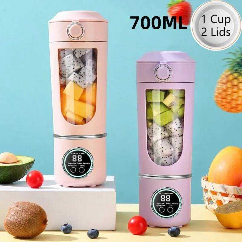 C New Portable Juice Mak Blend For Shakes Smoothies 700Ml Multiple Colors 12-Blades Fast Mi 2 In 1