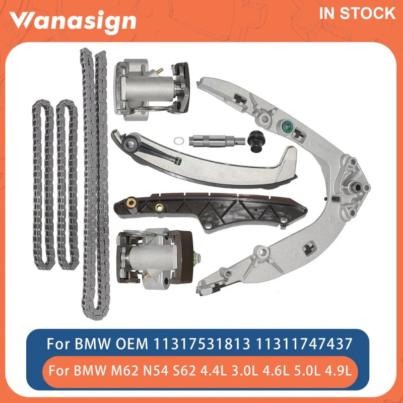 Engine Timing Chain Kit Fit 4.4 4.6 4.9 5.0 L For BMW 540i 740Li X5 Z8 E39 M62 N54 S62 3.0L 4.4L 4.