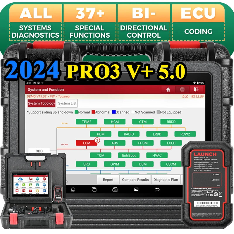 LAUNCH X431 PRO3 V+ 5.0 Diagnostic Tools Auto Scanner Mechanical OBD2 Car Diagnostic Scanner Topolo