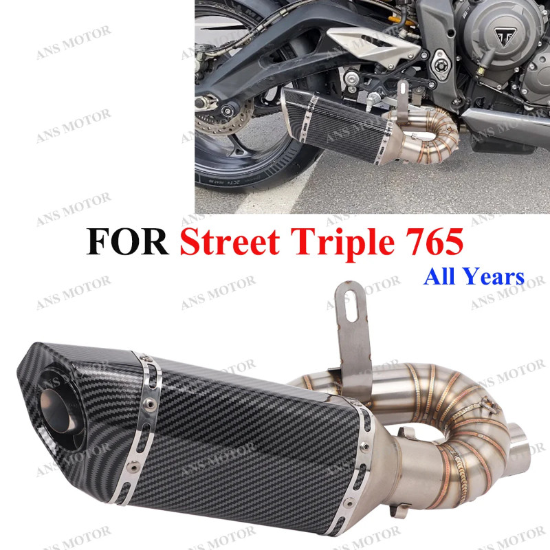 For Triumph Street Triple 765 765R 765RS 2017-2025 Stainless Motocycle Exhuast System 765 Exhaust L