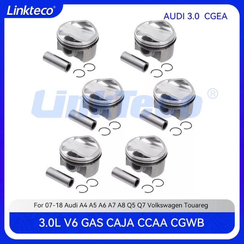 Engine Piston & Ring Set Fit 3.0 T L V6 GAS CAJ CGW CTU For 07-18 AUDI A6 A7 A8 Q5 Q7 S4 S5 SQ5 VW