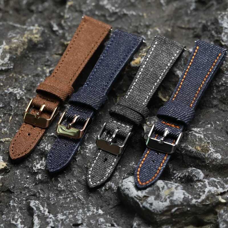C High Height Japanese Okayama Denim Strap, 18 1 20 22Mm Black, Blue, Brown, Difficult To Soften, Q