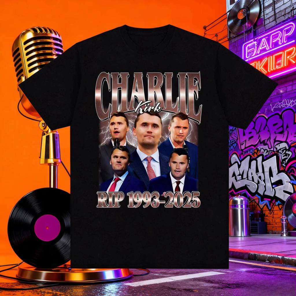 เสื้อยืดลายการ์ตูน Charlie Kirk ผ้าฝ้าย พิมพ์ลาย สไตล์ STREET ฟิตหลวม เหมาะกับใส่ลำลอง