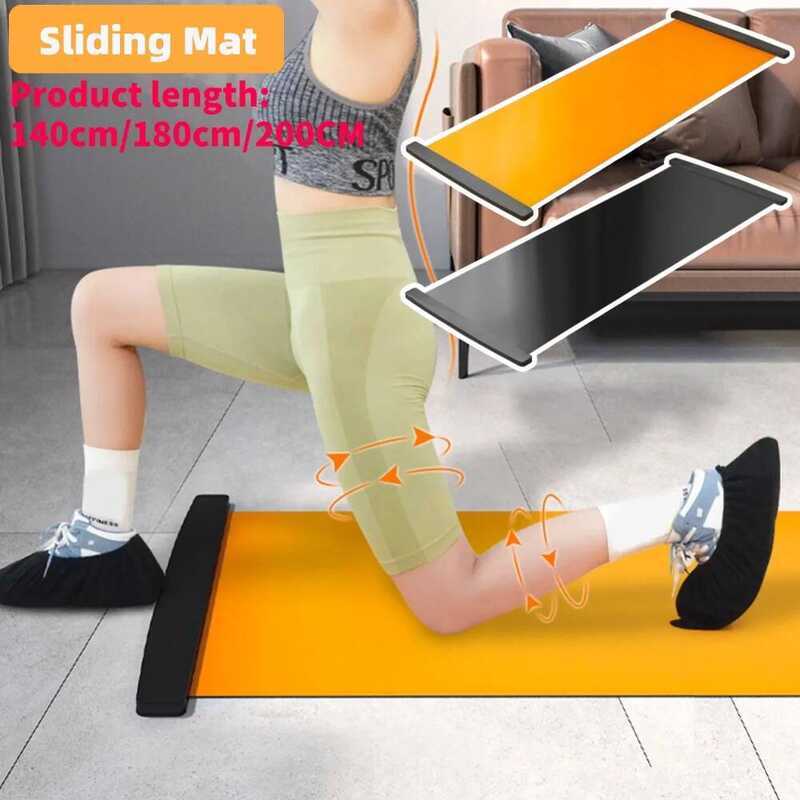 C Yoga Practice Mat Pilates Sport Fitness Sliding Mat W/ Anti-Slip Layer Low-Impact Exercise Mat Fo