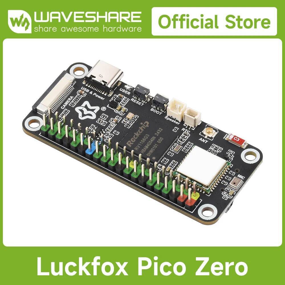 Waveshare Luckfox Pico Zero Linux Micro Development Board, Based On Luckfox RV1106G3 Chip, 1 TOPS, 8