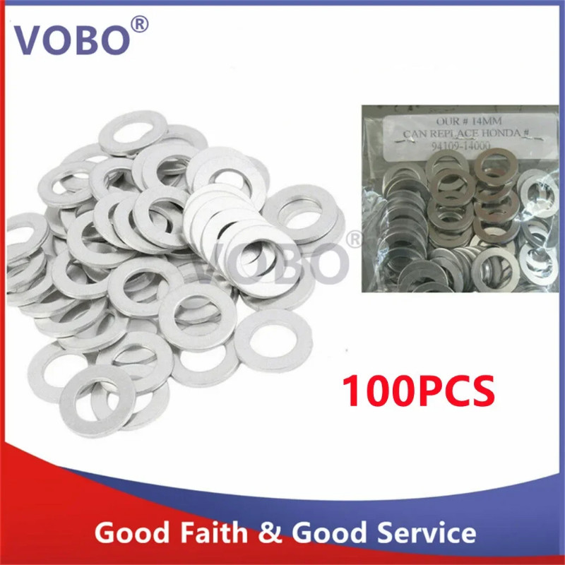 100PCS Oil Drain Plug Crush Washer Gaskets 14mm OEM 94109-14000 9410914000 For Honda CR-V Accord Fo