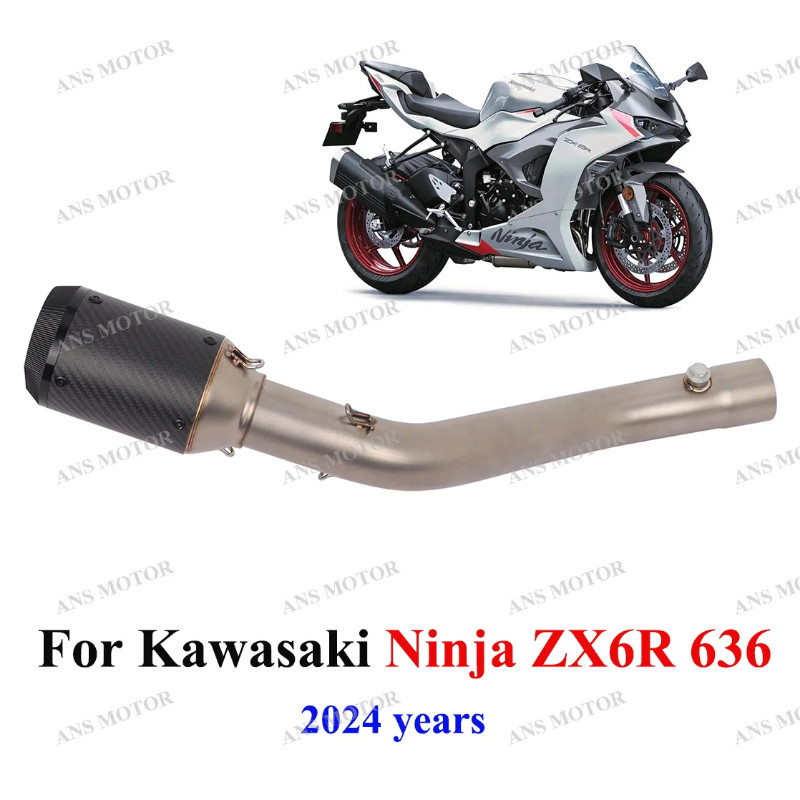 For KAWASAKI Ninja ZX6R 636 2024 Years Motorcycle Exhaust Slip On Escape ZX6R Exhaust Carbon Fiber