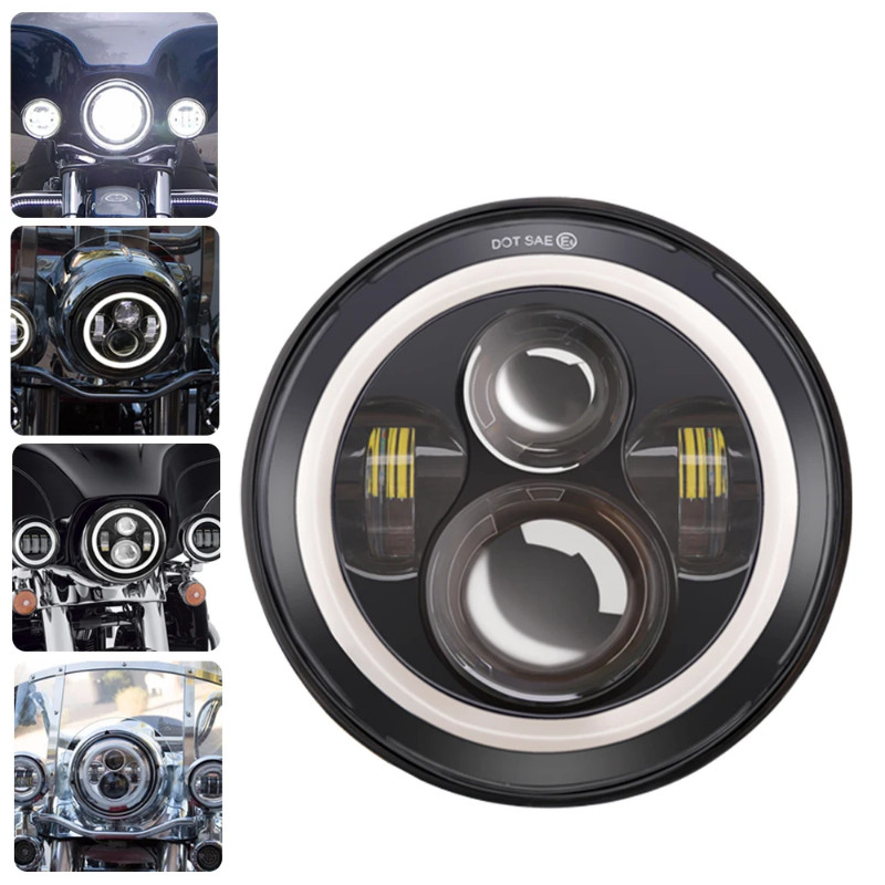 Motorcycle Led 7inch Car Accessories Angel Eyes H4 Led Headlight For Lada Niva 4X4 Uaz Hunter Humme