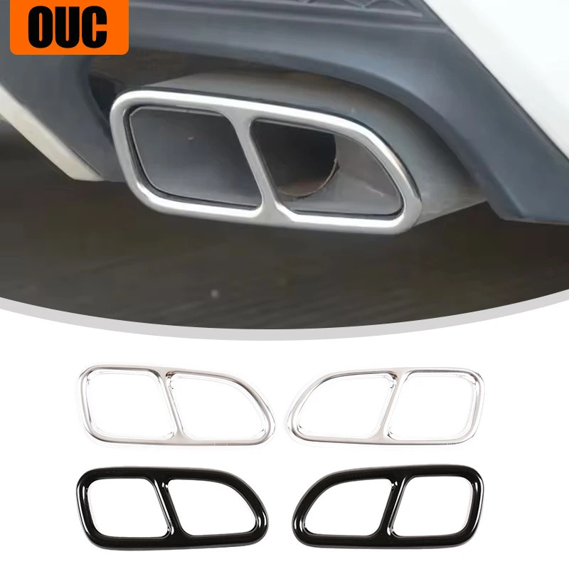 Car Stainless Steel Tail Throat Exhaust Pipe Muffler Tip Cover Trims For Mercedes Benz CLA SLK C117