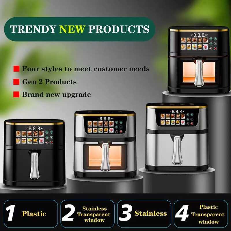 4L6L8L 10L 12L 15L Visual Air Fryerในครัวเรือน110Vมาตรฐานยุโรปอังกฤษหม้อทอดไฟฟ้า