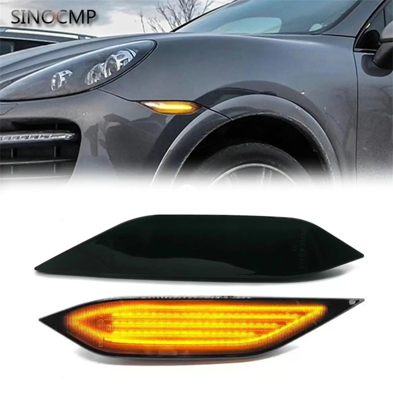 2PCS LED Side Marker Light Turn signal Lamp 958-631-072-00 For 2011-2014 Porsche Cayenne (958) Turn