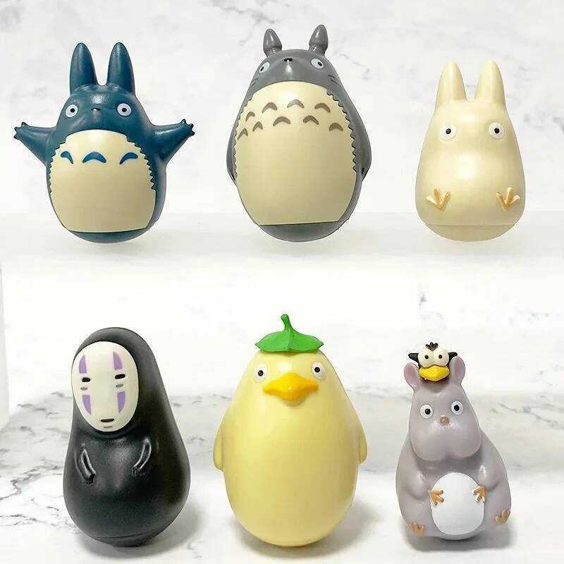 C 3-6Pcs/Set My Neighbor Totoro Anime Figure Q Version Totoro Tumbler Figure Ornamen Table Decorati