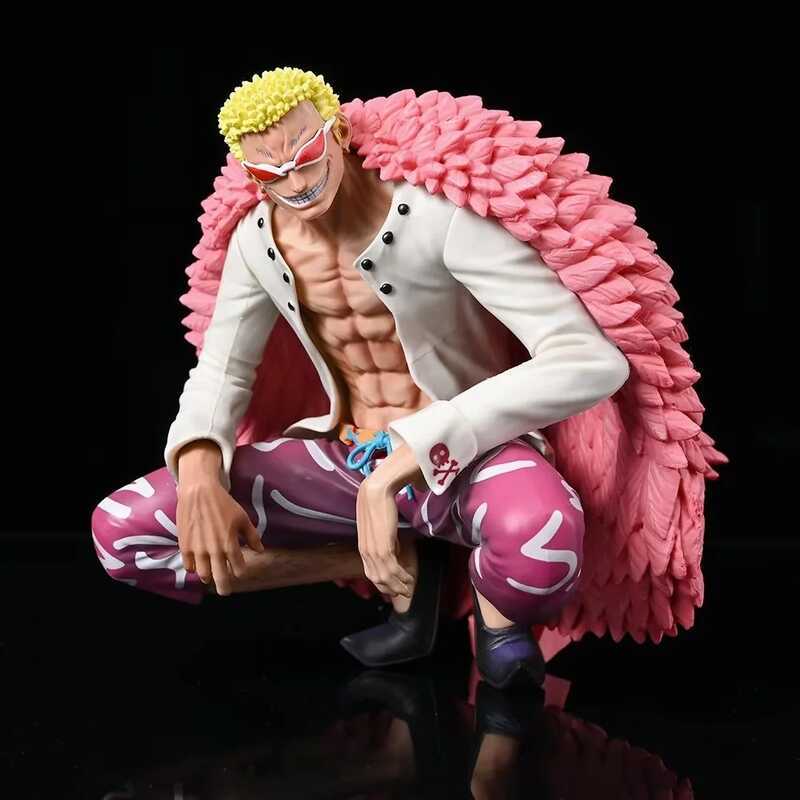 One Piece Qiwuhai GK Doflamingo นั่งยองท่าทางเปลี่ยนหัวตกแต่งรุ่น Boxed Figure