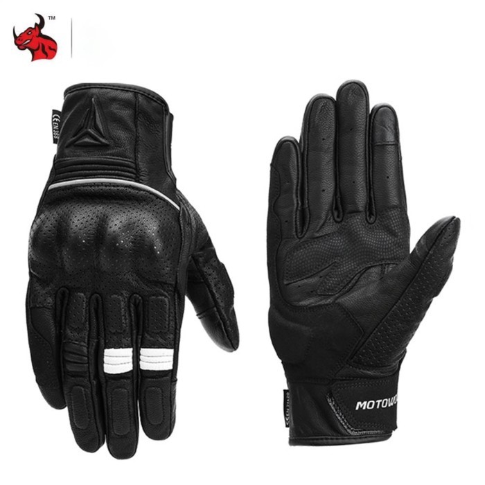 Motorbike Leather Gloves Road Summer Breathable Sports Riding Gloves Retro Knight Anti Fall Leather