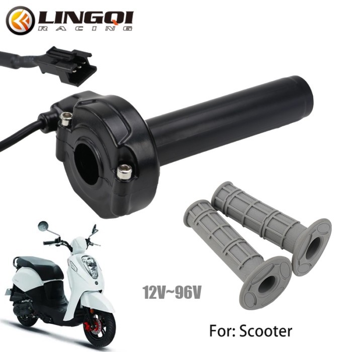 LINGQI RACING Motorcycle 12V-96V Throttle Twist Grip Gas Handle Grips Handle Bar For Electric Scoot