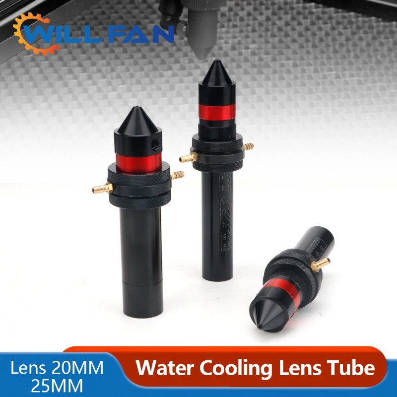 Will Fan Water Cooling Laser Cut head Lens Tube Outer Dia 25mm 30mm The Lens Dia20mm 25mm FL 50.8/6