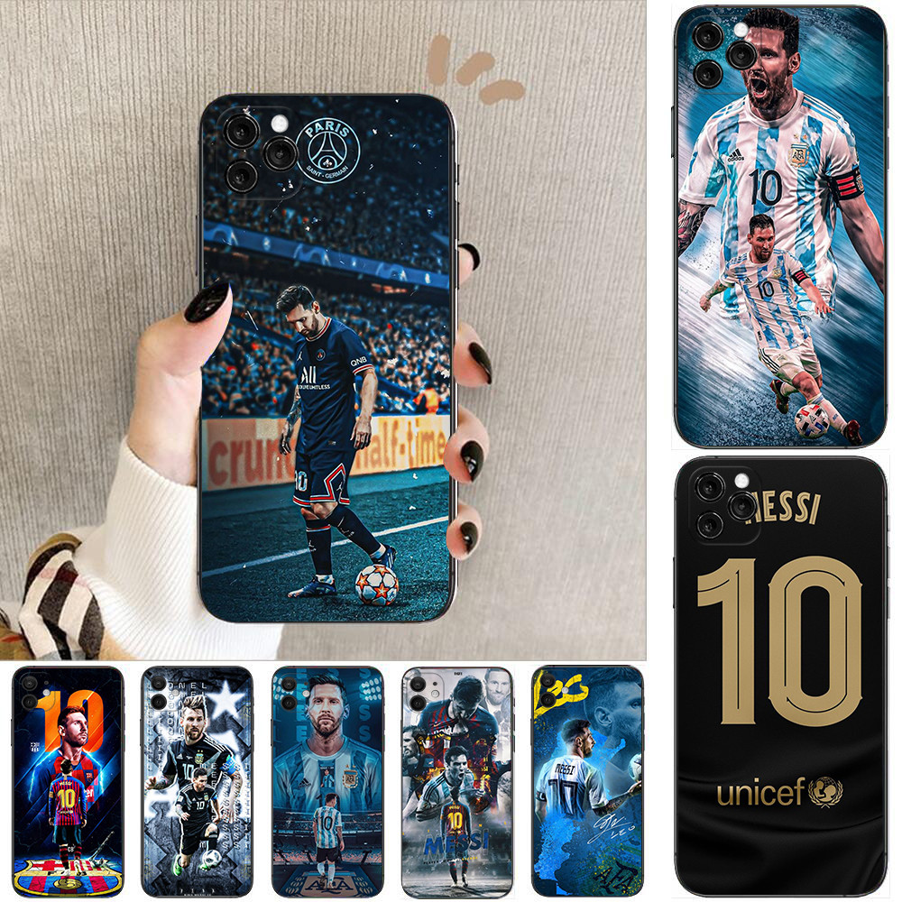 IPhone 12 13 Mini 12 Pro Max 13 14 Pro Max 14 Plus 17 air Q7 Lionel Messi6 เคสโทรศัพท์สีดํานุ่ม